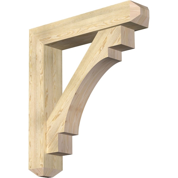 Ekena Millwork Merced Craftsman Rough Sawn Bracket w/ Offset Brace, Douglas Fir, 8"W x 40"D x 44"H BKT0806X40X44MRC04RDF - main